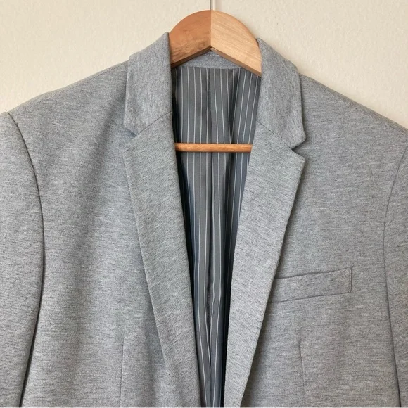 Zara Collection Gray Pinstripe One Button Blazer - Picture 5 of 8